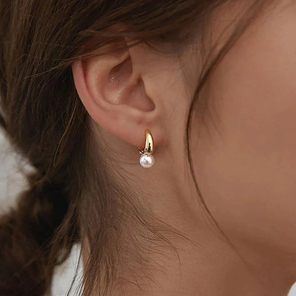 Valentina - Exclusivos pendientes de perlas doradas