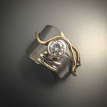 Laura - Vintage Dark Silver Ring with Zirconias