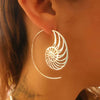 Pendientes de Concha Espiral Dorada Vintage