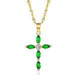 Collar Cruz Esmeralda | Oro