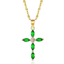 Collar Cruz Esmeralda | Oro