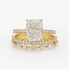 Jaily Conjunto de anillos de boda de 3 piezas