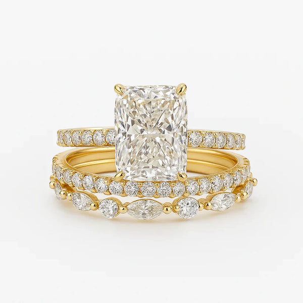 Jaily Conjunto de anillos de boda de 3 piezas