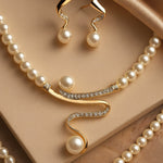 Susanna - Collar de perlas naturales + set de pendientes