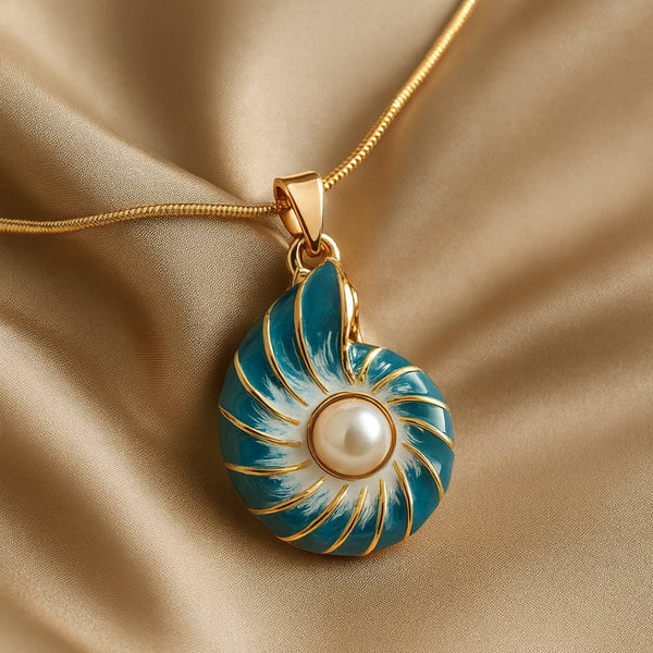 Collar de Concha Azul Perla
