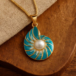 Collar de Concha Azul Perla