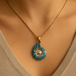 Collar de Concha Azul Perla