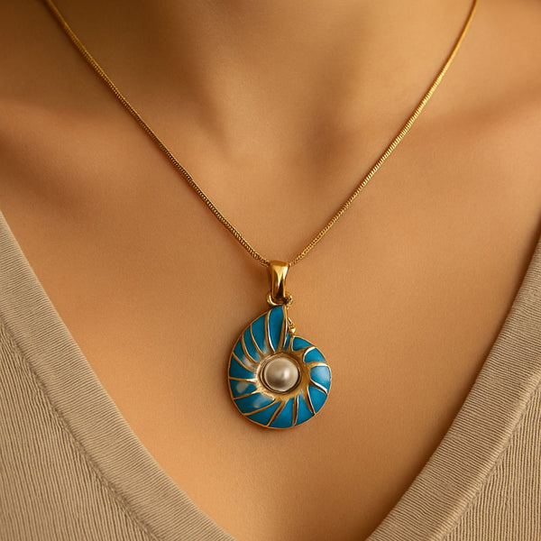 Collar de Concha Azul Perla