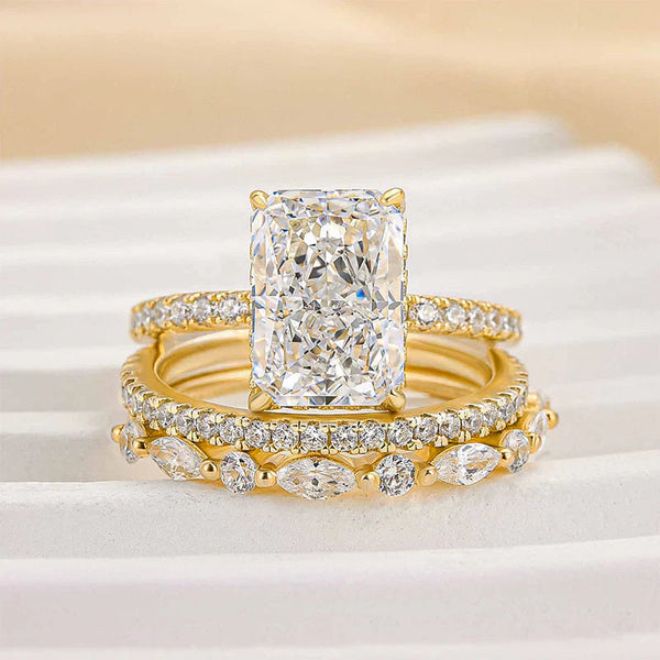 Jaily Conjunto de anillos de boda de 3 piezas