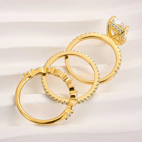 Jaily Conjunto de anillos de boda de 3 piezas