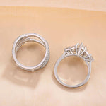Emilie – Anillo de diamante brillante con corte rectangular.