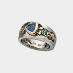 Leona - Anillo Vintage de Cristal Azul