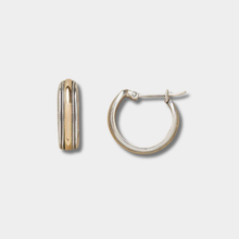 Mia - Pendientes de Plata con Línea Dorada Vintage