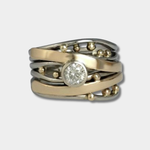 Štěpánka - Vintage Gold Ring with Inlaid Zirconia