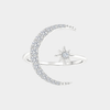Anillo de plata con motivo de luna y estrellas