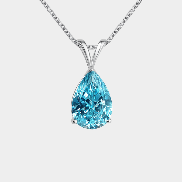 Melina – Collar con colgante azul claro.