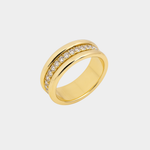 Anillo elegante de circonio con doble inserción
