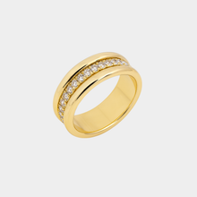 Elegant double-inset zirconium ring
