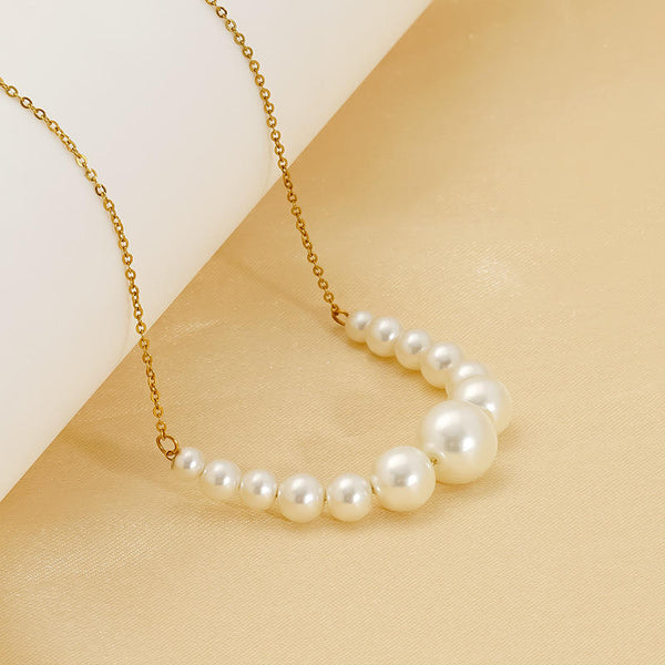 Anneliese – Pendientes de exhibición con líneas doradas y perlas.