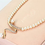 Fabienne - Collar de perlas + conjunto de pendientes