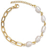 Olivia – Pulsera de perlas brillantes con corazón.