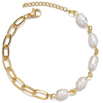 Olivia – Pulsera de perlas brillantes con corazón.