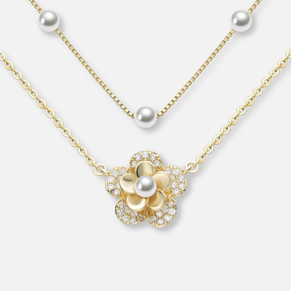 Pavla-Marie – Pendientes de oro con borde de perla.