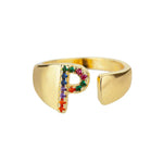 P - Anillo Inicial de Acero Inoxidable de Oro