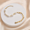 Olivia – Pulsera de perlas brillantes con corazón.