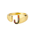 J - Anillo de acero inoxidable con inicial