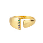 I - Anillo inicial de acero inoxidable dorado