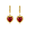 Helena – Pendientes de rubí en forma de corazón.