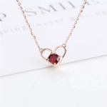 Nina - Soft ruby necklace with two stones.