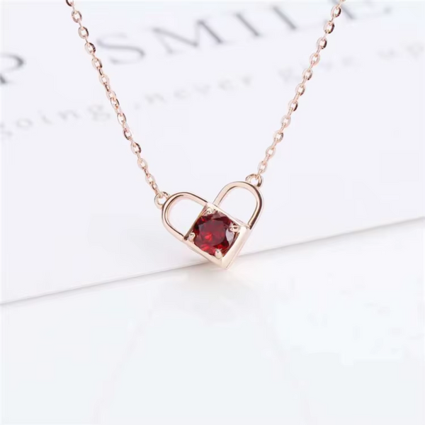 Nina - Soft ruby necklace with two stones.