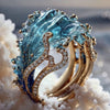 Anillo de Oro con Olas Exóticas