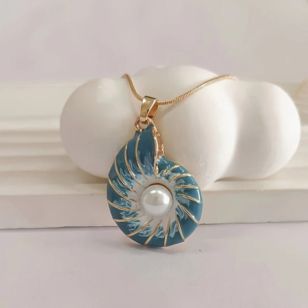 Collar de Concha Azul Perla