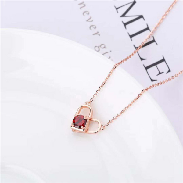 Nina - Soft ruby necklace with two stones.