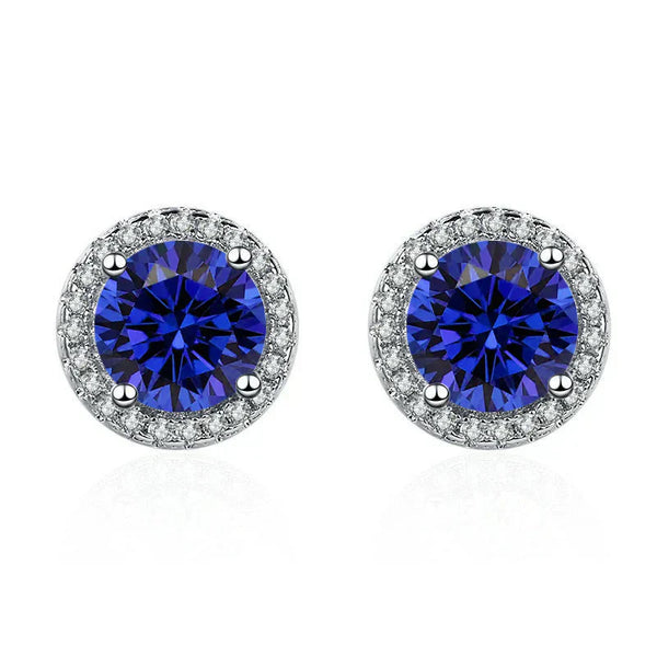 Sofie – Round Sapphire Earrings.