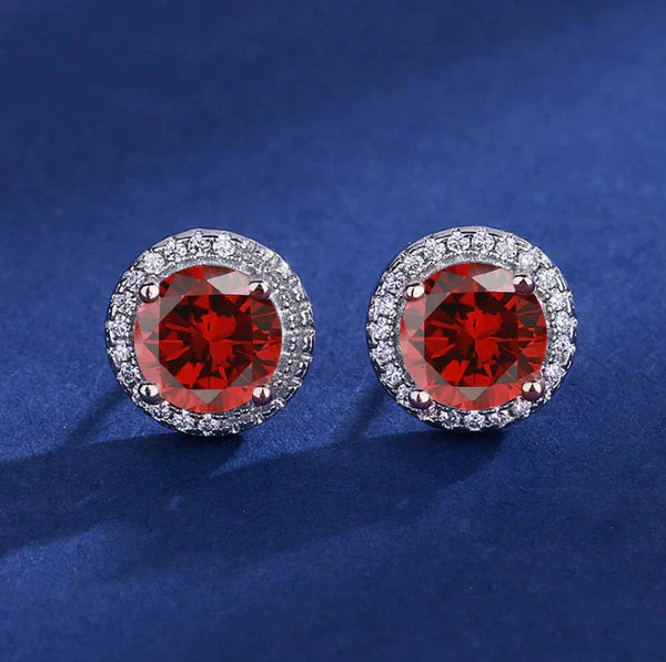 Luisa – Pendientes de rubí con diseño solar.