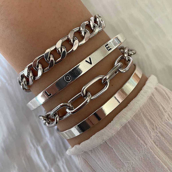 Elan Mercer Conjuntos de pulsera | Oro blanco