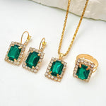 Conjunto de Joyería Sylvara Greenveil | Oro Blanco