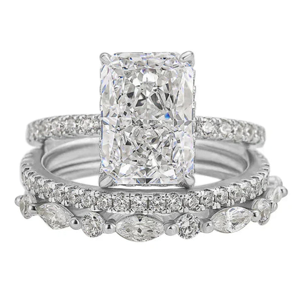 Jaily Conjunto de anillos de boda de 3 piezas