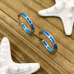 Ocean Blue Opal Sterling Silver Earrings