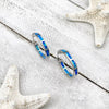 Ocean Blue Opal Sterling Silver Earrings