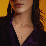 Three-row open collar necklace