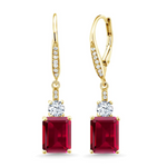 Renáta – Aretes de rubí en diseño clásico.