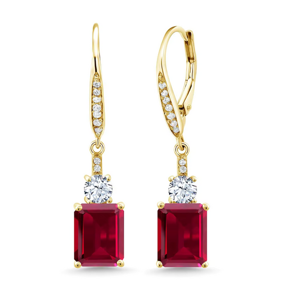 Renáta – Aretes de rubí en diseño clásico.