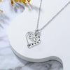 Conjunto de joyería de 2 piezas con colgantes de huella, corazón y hueso