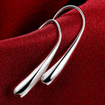 Pendientes en forma de gotas de agua de plata esterlina