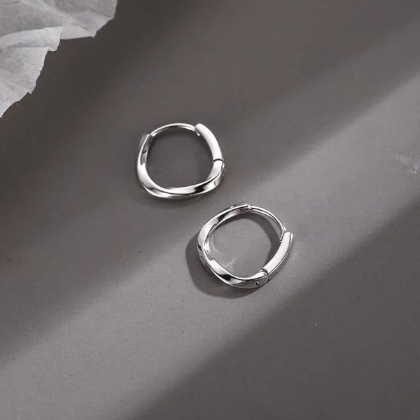 Pendientes de plata esterlina con inserto redondo